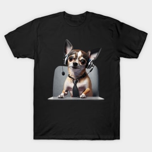 chihuahua at a call center T-Shirt